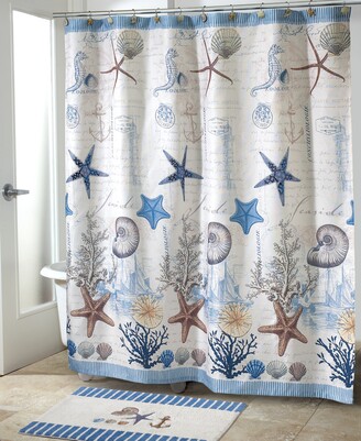 Avanti Antigua Starfish & Seashells Printed Shower Curtain, 72 x 72 -  ShopStyle