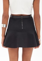 Thumbnail for your product : Forever 21 Fluted Faux Leather-Trimmed Skirt