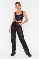Thumbnail for your product : Nasty Gal Womens We Faux Leather Tell Bustier Top - Black - 10