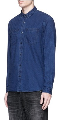 Denham Jeans Edged' check jacquard denim shirt