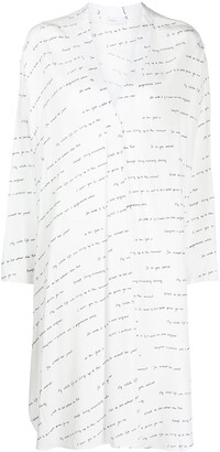 Rosetta Getty Slogan-Print Silk Dress