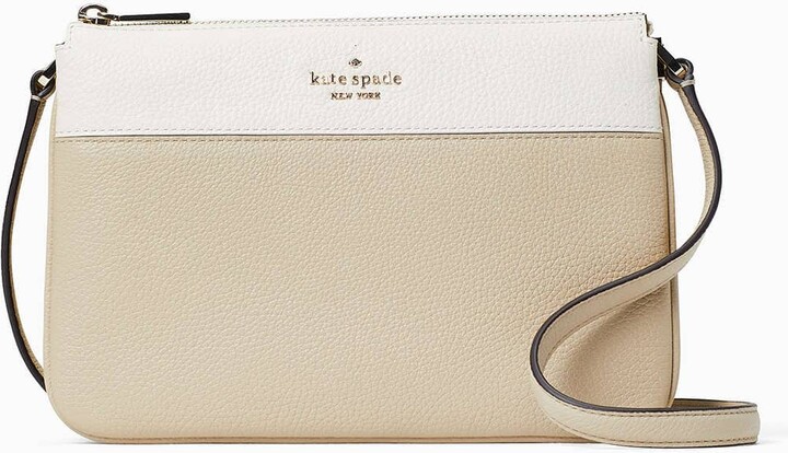 kate spade, Bags, Kate Spade Staci Colorblock Saffiano Leather Flap Shoulder  Bag Warm Beige Multi