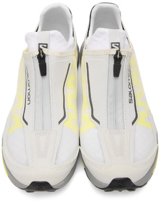 Salomon White and Yellow Amphib Sneakers