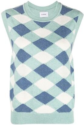 Barrie Geometric Cashmere Knit Top