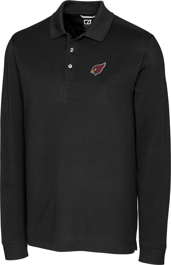 Men's Cutter & Buck Black Arizona Cardinals Big & Tall Advantage Long Sleeve Polo