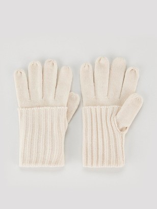 Very Knitted Fold Over Cuff Glove - Cream