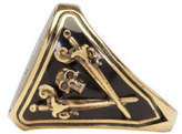 Thumbnail for your product : Alexander McQueen Gold Enamel Signet Ring