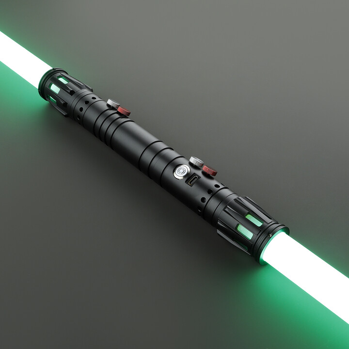DamienSaber Double Blades Lightsaber Xeno3.0 Pixel Sensitive Smooth Swing Light Saber Heaving Dueling Laser Sword Metal Handle
