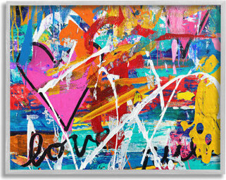 Wrought Studio " Urban Heart Graffiti Collage Single Picture Frame " by Madeline Blake on Canvas
