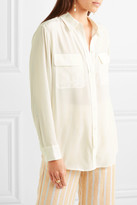 Thumbnail for your product : Equipment Signature Washed-silk Shirt - Off-white