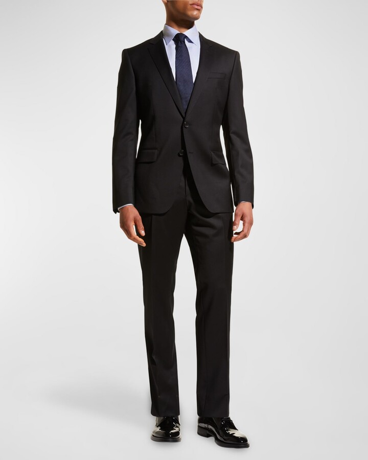 HUGO BOSS Men's Stretch-Wool Basic Two-Piece Suit, Black - ShopStyle