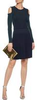 Thumbnail for your product : Versace Cold-Shoulder Ribbed Two-Tone Wool-Blend Dress