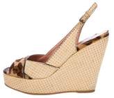 Thumbnail for your product : Alaia Woven Slingback Wedge Sandals