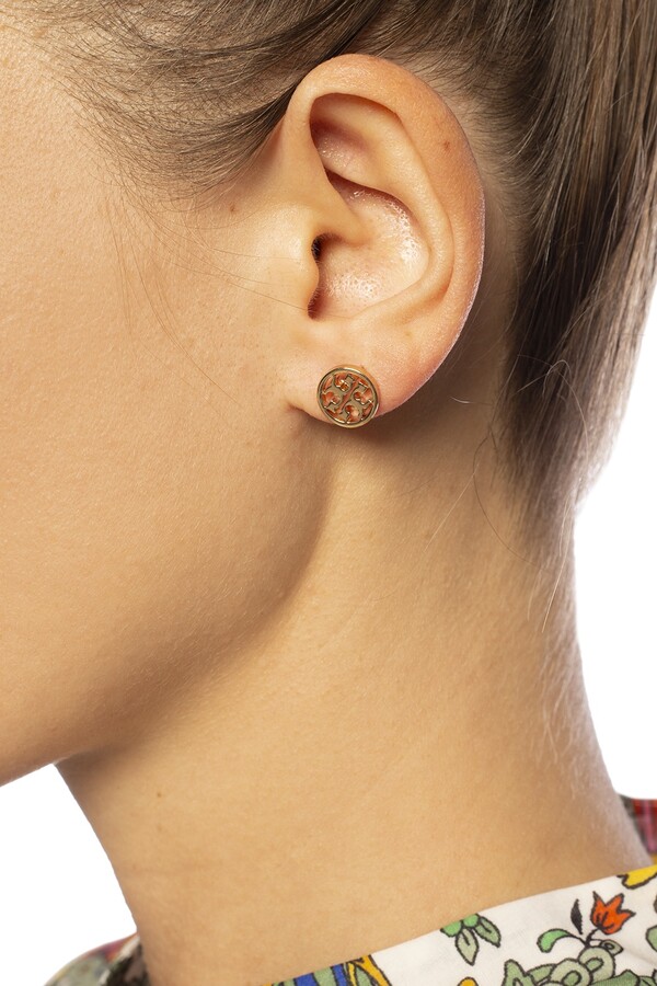 Tory Burch Earrings With Logo Women's Gold - ShopStyle