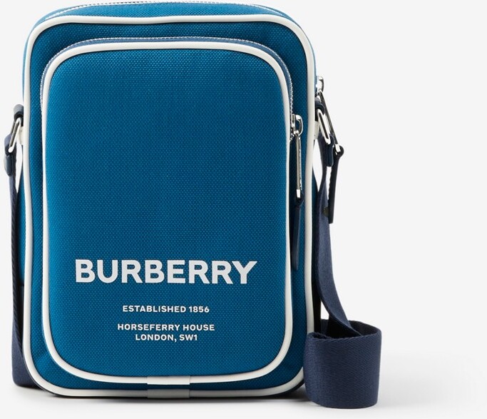 Burberry 8059067 MONOGRAM PRINT AND LEATHER SMALL MESSENGER Bag Black