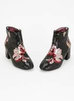 Thumbnail for your product : Evans WIDE FIT Black Sequin Block Heel Boots