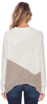 Thumbnail for your product : White + Warren Fringe Intarsia Open Crew Sweater