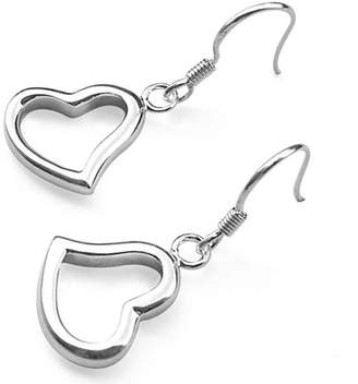 925 Sterling Silver Heart Earrings BPS 1073 O - Blue Pearls