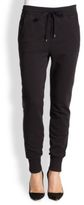 Thumbnail for your product : Vince Faux Leather-Trimmed Jersey Track Pants