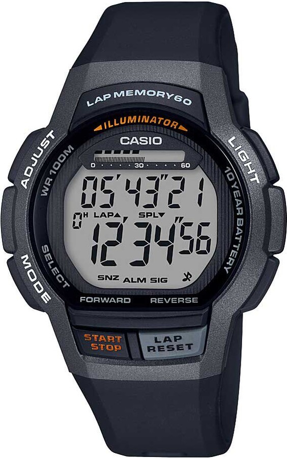 Casio Men's WS-1000 Series 60 Lap Memory Watch, Black
