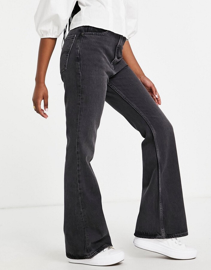 Levi's 70's flare jeans in washed black - ShopStyle