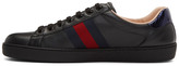 Thumbnail for your product : Gucci Black Ace Embroidered Bee Sneakers