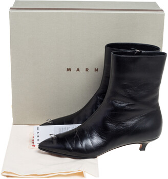 靴 MARNI Ankle Black Leather Boots MARNI MARNI Footwear | Black Women's Ankle Boot | YOOX