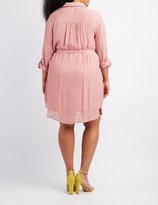 Thumbnail for your product : Charlotte Russe Plus Size Gauze Button-Up Shirt Dress