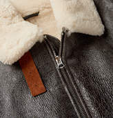 Thumbnail for your product : Acne Studios Shearling-Lined Textured-Leather Jacket - Men - Dark brown