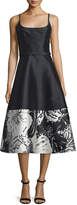 Thumbnail for your product : Theia Sleeveless A-line Floral-Hem Cocktail Dress