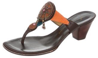 Giuseppe Zanotti Embellished Snakeskin Sandals