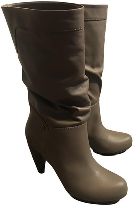 Alexander McQueen Grey Leather Ankle boots