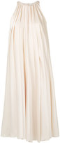 Lanvin - robe mi-longue plissée - women - Soie/Polyester - 36