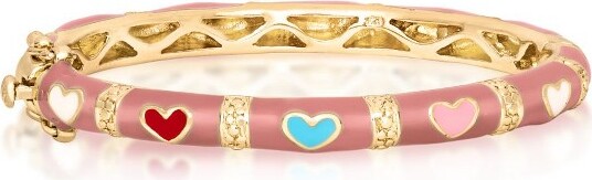 Junior Jewels JuniorJewelsGoldOverBrassChildren'sEnamelHeartsBangle