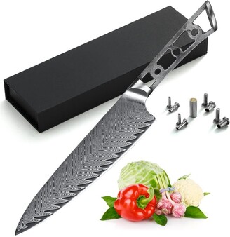 KATSURA Cutlery CKTD20B-No Logo 8 in. Japanese Premium AUS 10 67 Layers Damascus Steel Kiritsuke Chef Knife Blank 50mm W