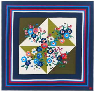 Tory Burch Pansy Bouquet Silk Square Scarf