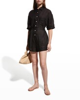 Thumbnail for your product : Vitamin A Playa Coverup Button-Front Romper