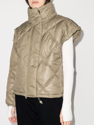 adidas by Stella McCartney Neutrals Detachable Sleeves Quilted Padded Jacket