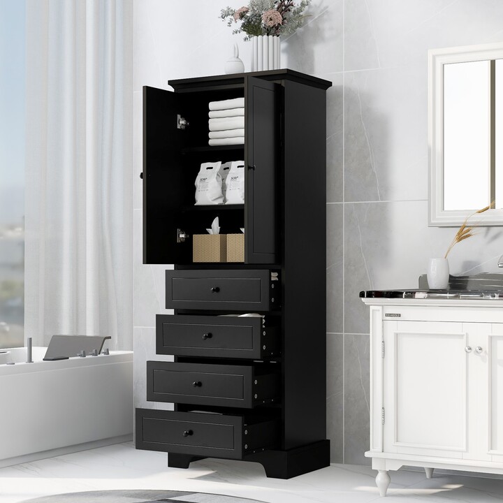 Joliwing Tall Bathroom Storage with 4 Drawers and