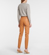 Thumbnail for your product : Polo Ralph Lauren High-rise slim leather pants