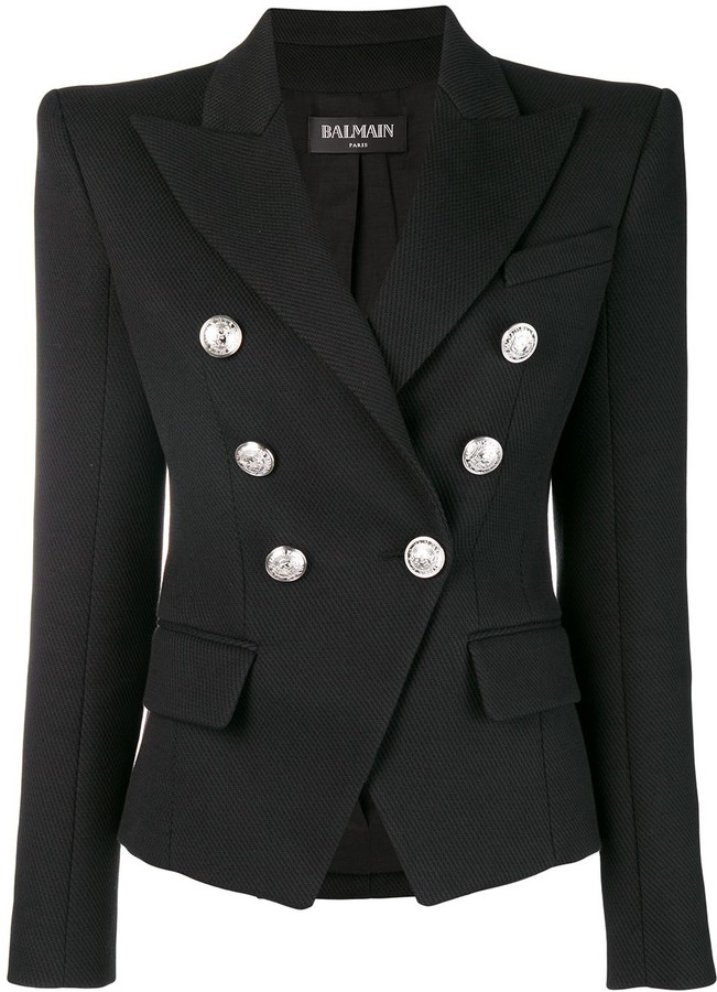 black blazer silver buttons