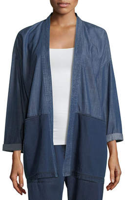 Eileen Fisher Tencel® Organic Cotton Denim Kimono Jacket, Plus Size