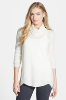 Thumbnail for your product : White + Warren WHITE &WARREN Curved Hem Cashmere Scrunch Neck Sweater