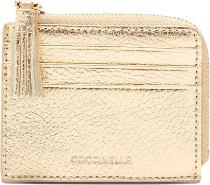 Coccinelle Tassel zip-fastening leather card holder