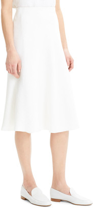 Theory Faux-Wrap Herring Linen A-Line Skirt