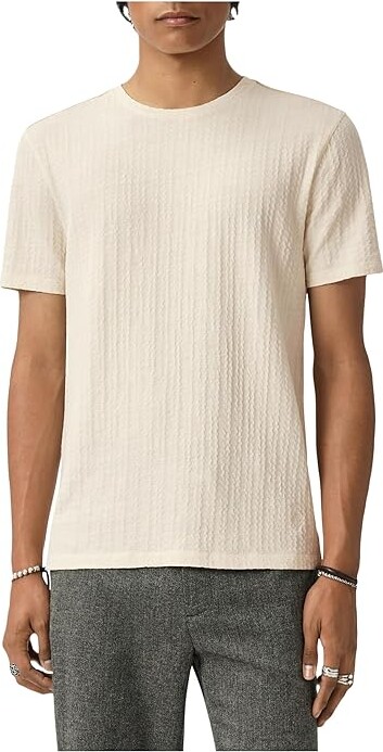 John Varvatos Brasse Crew K7009W25 Men's T Shirt Ivory : LG Cotton/Elastane