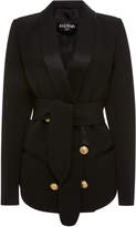 Thumbnail for your product : Balmain Belted Crepe Blazer