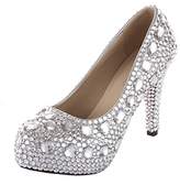 Thumbnail for your product : VELCANS Unique Rhinestone and Crystal Womens Platform Bridal