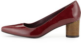 Thumbnail for your product : Stuart Weitzman Linkage Patent Chain-Heel Pump, Cranberry