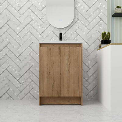 Ebern Designs Bathroom Vanity With Sink In 24 Inch Freestanding Bathroom Vanity With Soft Close Door